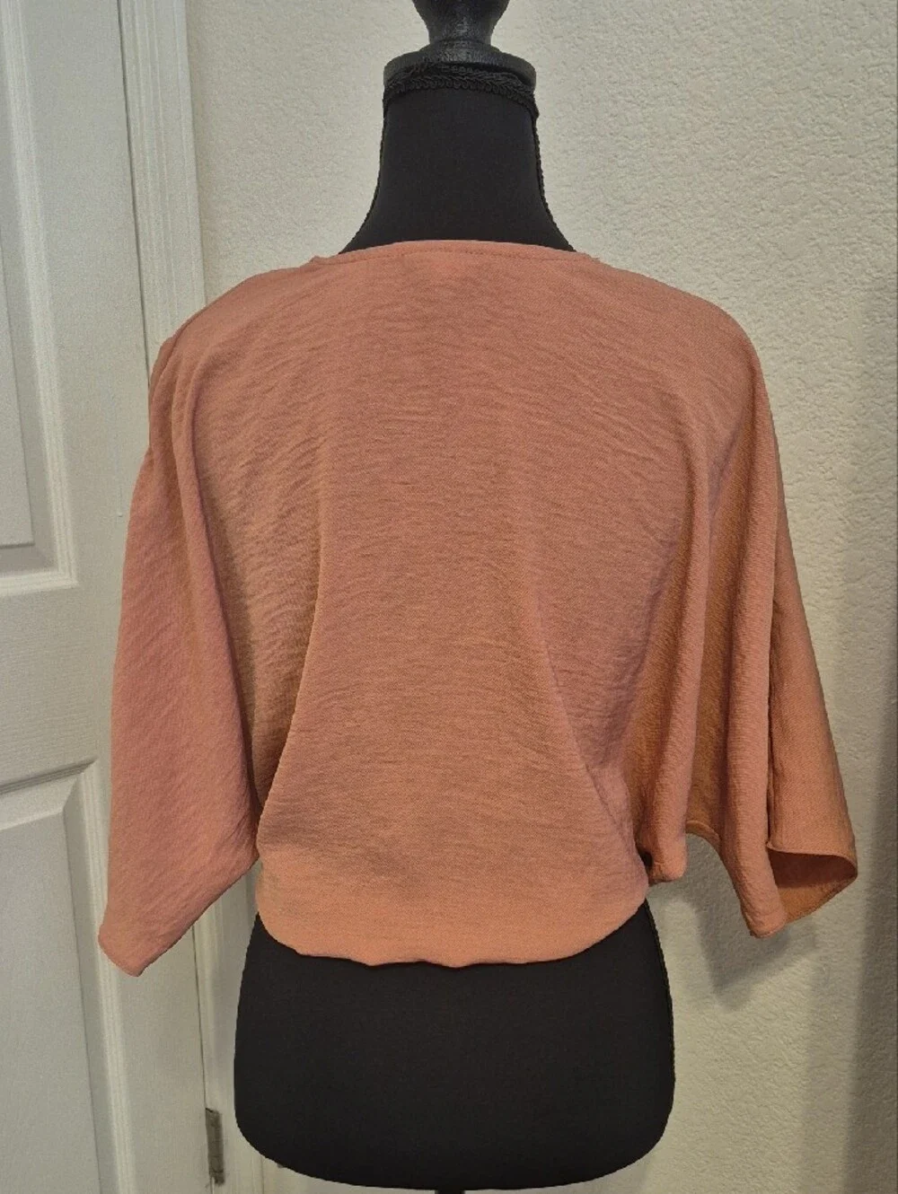Topshop Dusty Rose Wrap-Front Blouse with Ring Detail